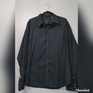 Men's Guess Black Button-down